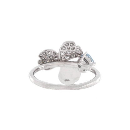 Tiffany & Co. Paper Flowers Ring Platinum With Aquamarine And Diamonds