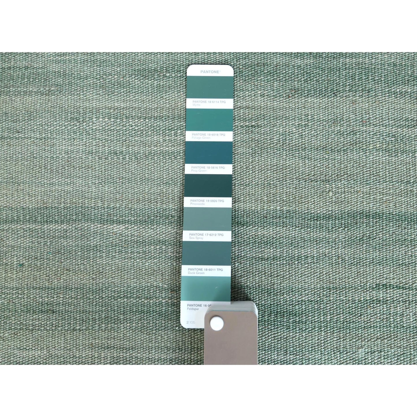 8'2"X10'1" Hand Woven Light Green Flat Weave Afghan Kilim Reversible Rug