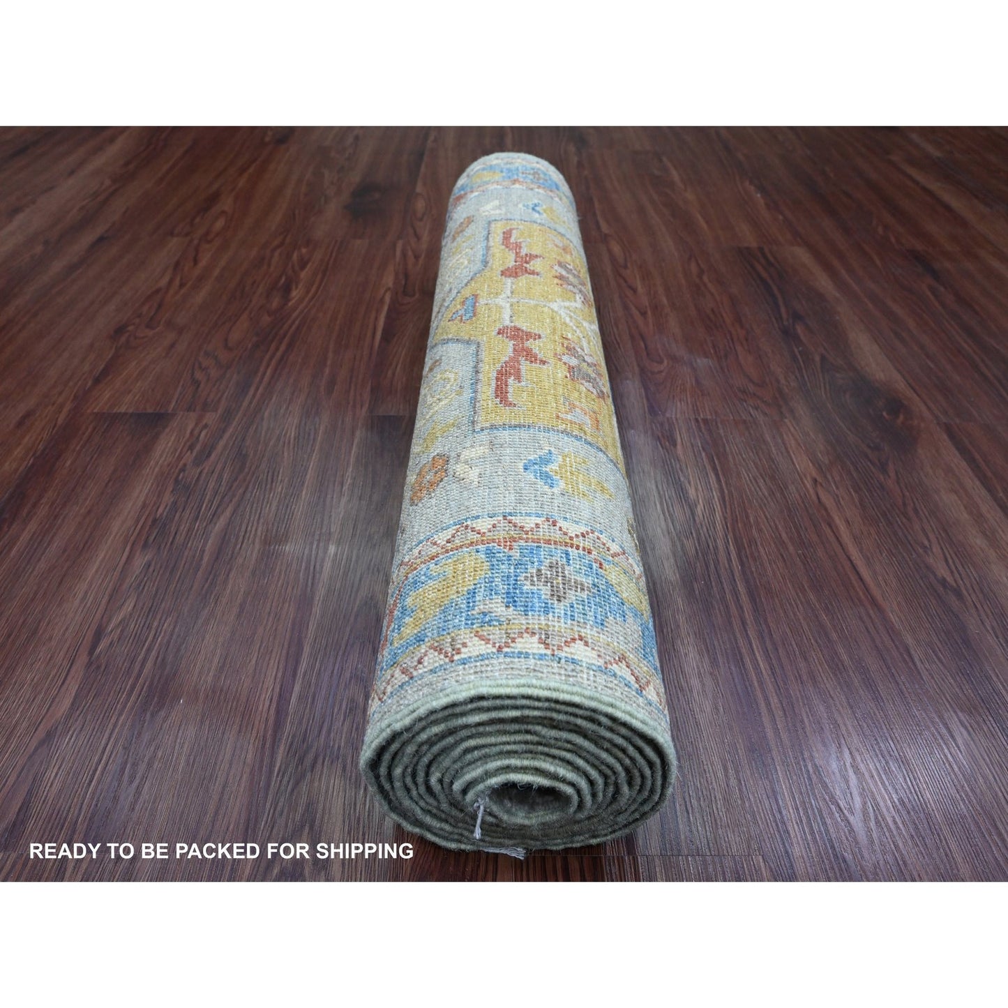 2'7"X10'2" Gray Caucasian Akstafa Design Hand Knotted All Wool Runner Rug