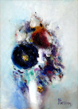 Margareta Sterian (Romania) Oil Painting Fantasic Bouquet Signed Romania