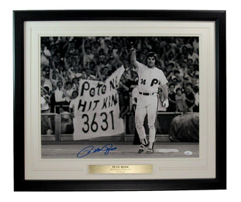 Pete Rose Signed 16X20 Photo Philadelphia Phillies Framed Jsa 197598