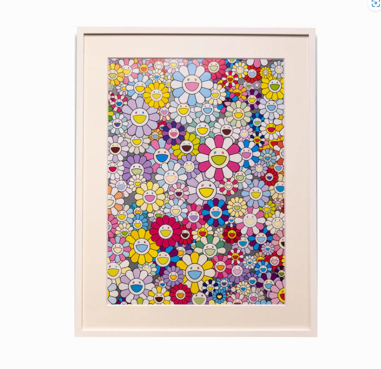 Takashi Murakami Champagne Supernova: Multi + Pink and White Stripes ED300