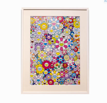 Takashi Murakami Champagne Supernova: Multi + Pink and White Stripes ED300