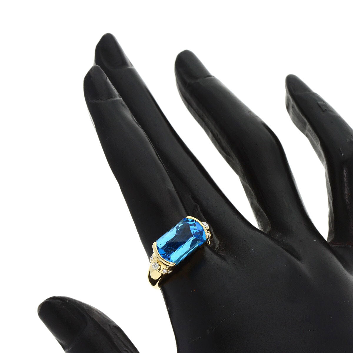 TASAKI   Ring Blue Topaz Diamond K18 Yellow Gold