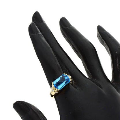 TASAKI   Ring Blue Topaz Diamond K18 Yellow Gold