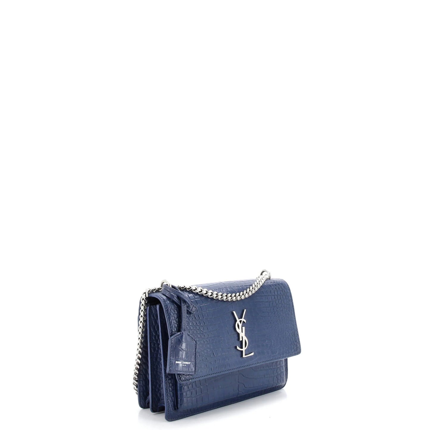 Saint Laurent Sunset Crossbody Bag Crocodile Embossed Leather Medium