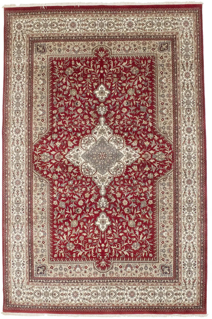 Extra Fine Handmade Wool Oriental Rug 6'5X9'9 ft Classic Floral Design Carpet