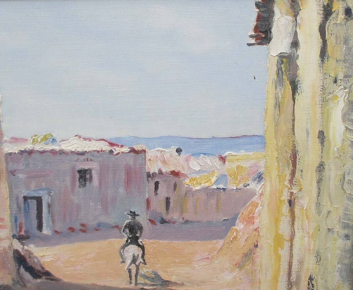 Manuel De Iigo Pueblo Castellano Original Oil Painting Spain Landscape Signed