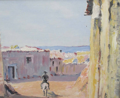 Manuel De Iigo Pueblo Castellano Original Oil Painting Spain Landscape Signed