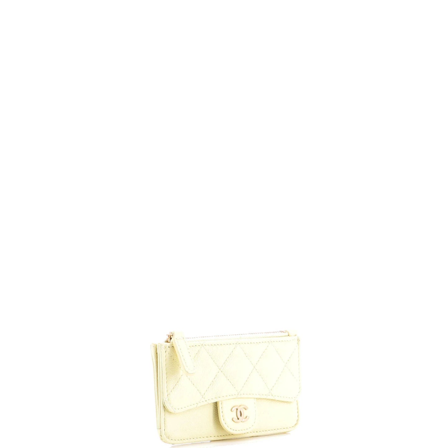 Chanel Flap Zip Card Holder Quilted Caviar