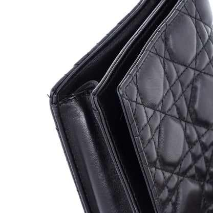 Christian Dior Lady Dior Convertible Chain Clutch Cannage Quilt Leather Long