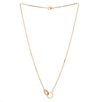 Cartier Love Interlocking Necklace 18K Rose Gold With Diamonds