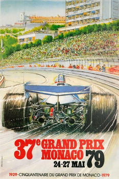 Monaco Grand Prix 1979 Alain Giampaoli Vintage Race Poster