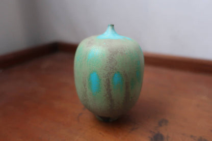 ROSE CABAT Feelie Turquoise Blue x Brown Vase (Ceramic) Rose Cabat Object