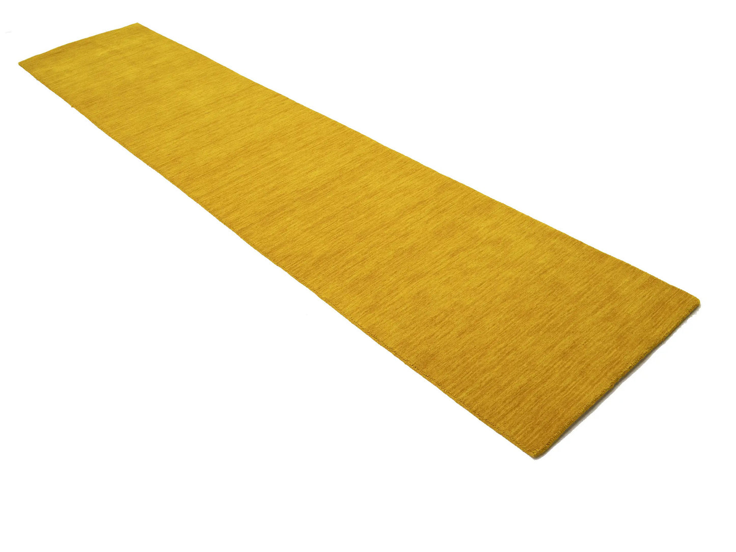 2'7x12'1 Marigold Solid Design Hand-Loomed Gabbeh Wool Runner Rug Carpet