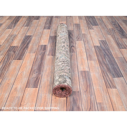 3'2"X6'7" Brown Semi Antique Zoroastrian Lilahan Wool Wide Runner Rug