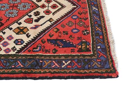 3'4X4'8 Ft Hand-Knotted Vintage Tribal Cream
