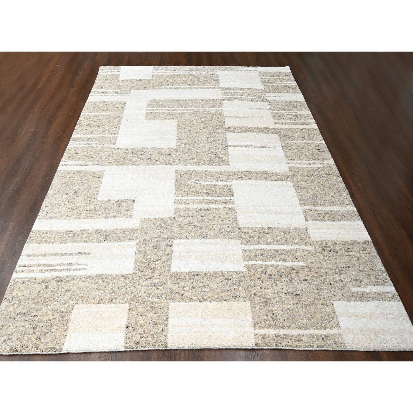 10'2"X13'9"Earth Tone Colors Natural Wool Hand Knotted Oriental Rug
