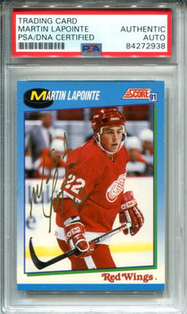 Marin Lapointe Autographed 1991 Score Card (Psa)
