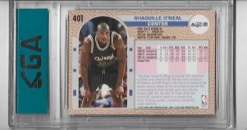 Shaquille O'Neal 1992-93 Fleer #401 Rookie (Cga Grade Mint 9) Card