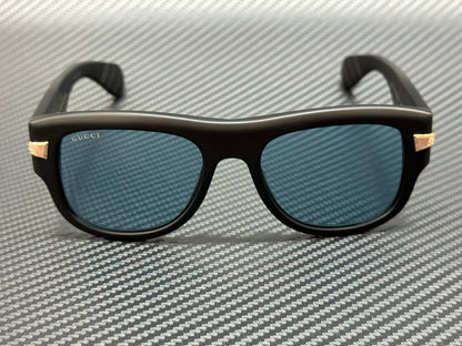 Gucci Gg1517S 002 Matte Black Blue Unisex 54 Mm Medium Sunglasses