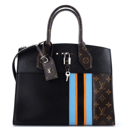 Louis Vuitton City Steamer Handbag Limited Edition Monogram Canvas And Leather