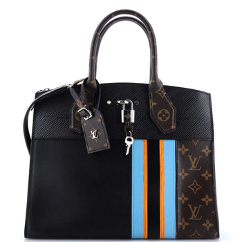 Louis Vuitton City Steamer Handbag Limited Edition Monogram Canvas And Leather