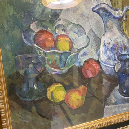 Galina Morozova Original Oil Painting Still Life With Fruits Russian Art 50X60Cm