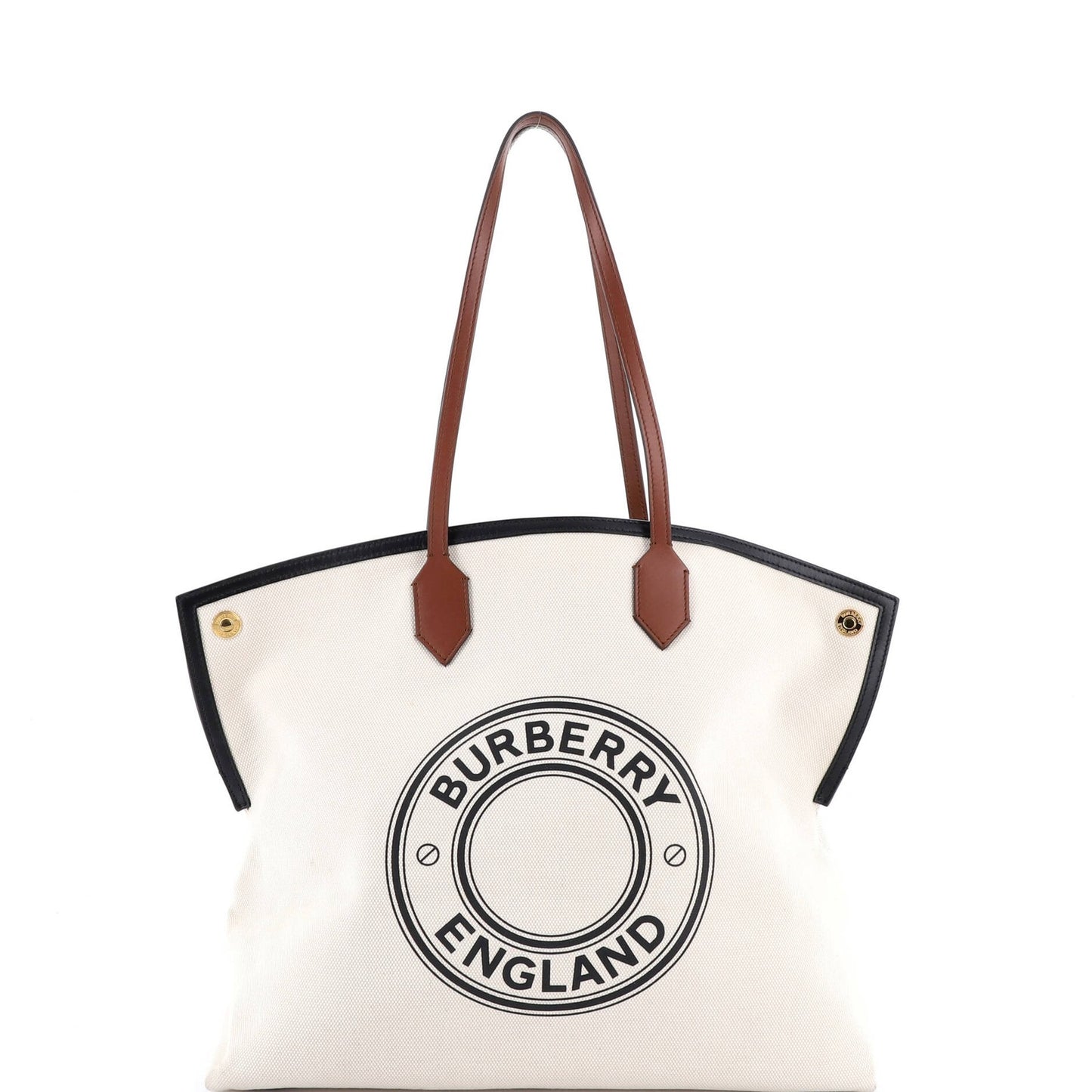 Burberry Logo Society Tote Printed Canvas Large