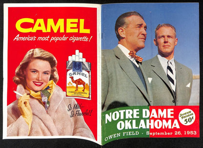 1953 Notre Dame Vs Oklahoma Wilkinson/Leahy College Football Game Program 196144