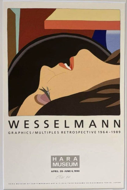 Tom Wesselmann Signed Poster Hara Museum 1990 Exhibition Pop Art Japan Rare