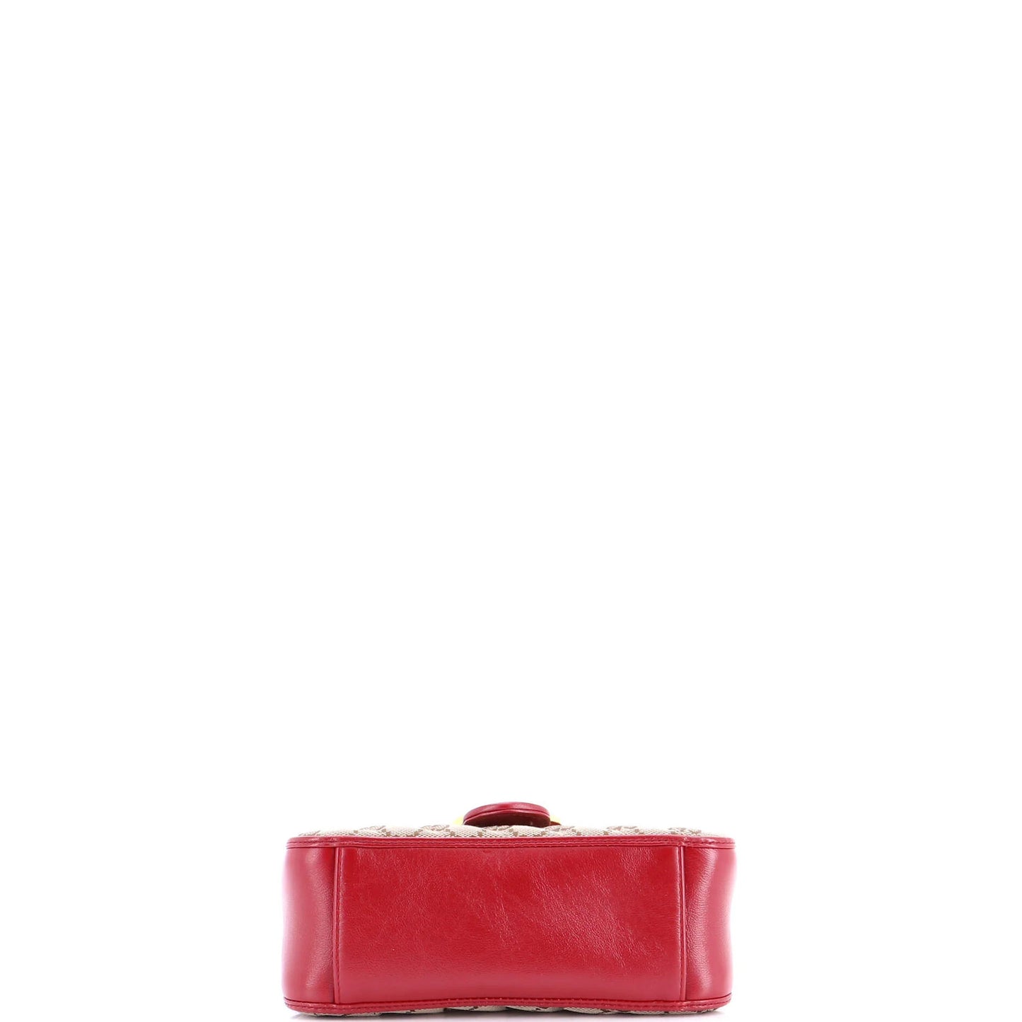 Gucci Gg Marmont Top Handle Flap Bag Diagonal Quilted Gg Canvas With Leather