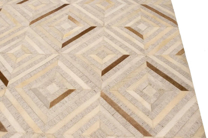 Patchwork Modern Cowhide Leather Rug Contemporary