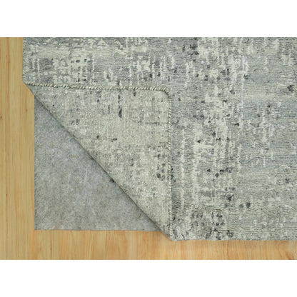 2'6"X31'8" Gray Wool Undyed Modern Hand Knotted Hand Spun Xl Runner Rug