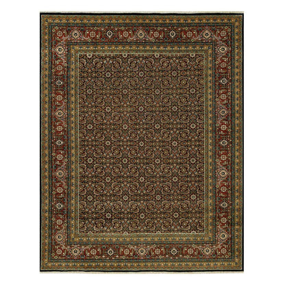 7'10"X10' Anchors Aweigh Blue Fish Pattern Herati Wool Hand Knotted Rug