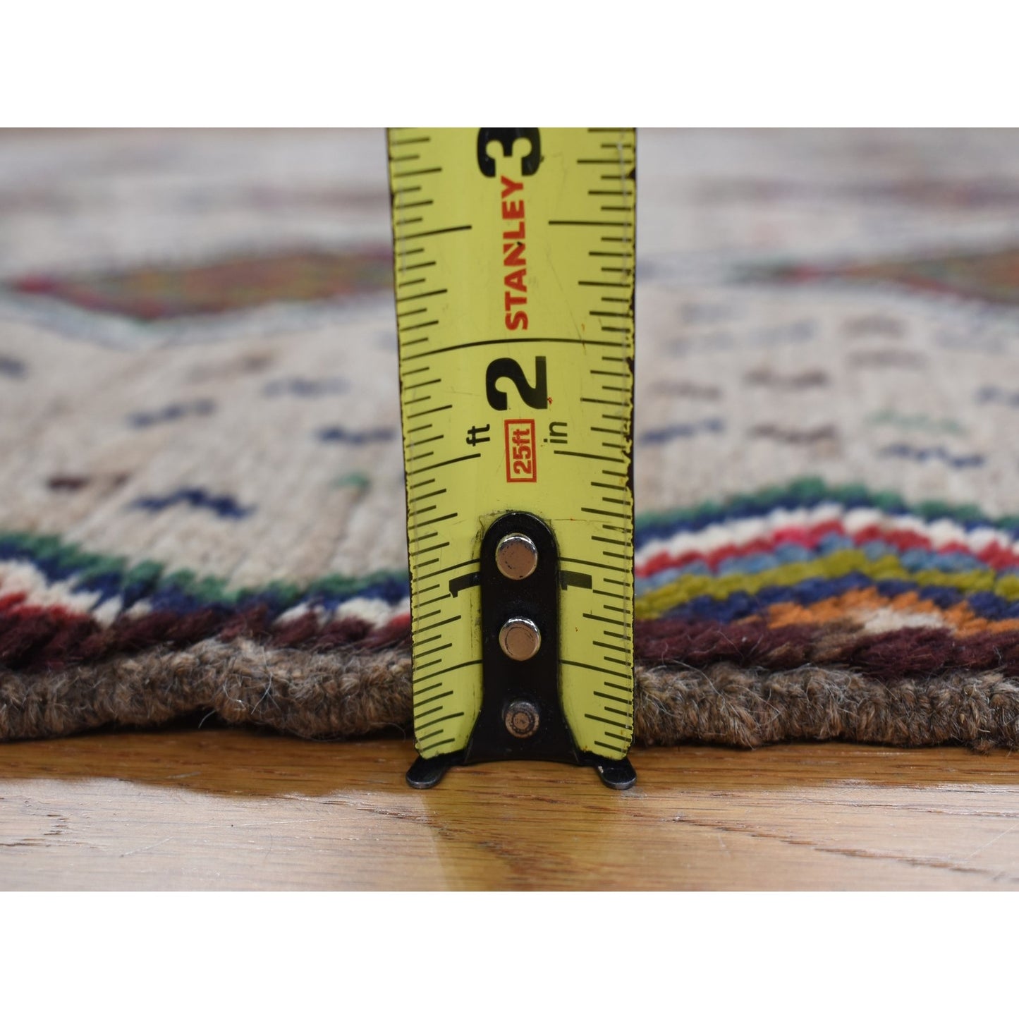 3'10"X5'8" Brown Afghan Balooch Geometric Design Hand Knotted Wool Rug