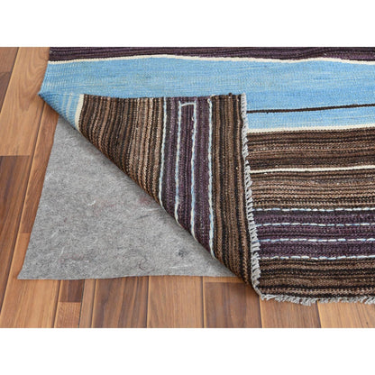 10'5"X14' Wool Flat Weave Brown Mountain Design Kilim Hand Woven Rug