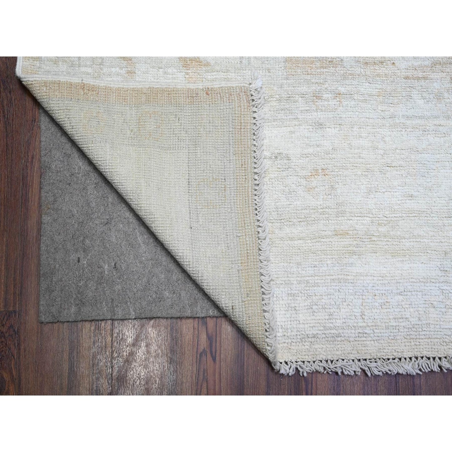 8'9"X12'5" Apricot Orange Faded Out Angora Oushak Shiny Wool Oriental Rug