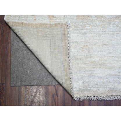 8'9"X12'5" Apricot Orange Faded Out Angora Oushak Shiny Wool Oriental Rug
