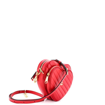 Gucci Interlocking G Heart Shoulder Bag Diagonal Quilted Leather Mini