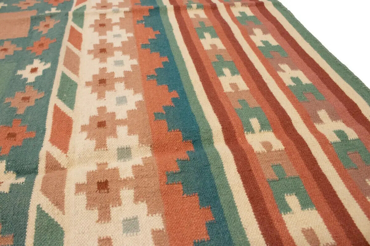 Geometric Dhurrie Rug Reversible Flat-Weave