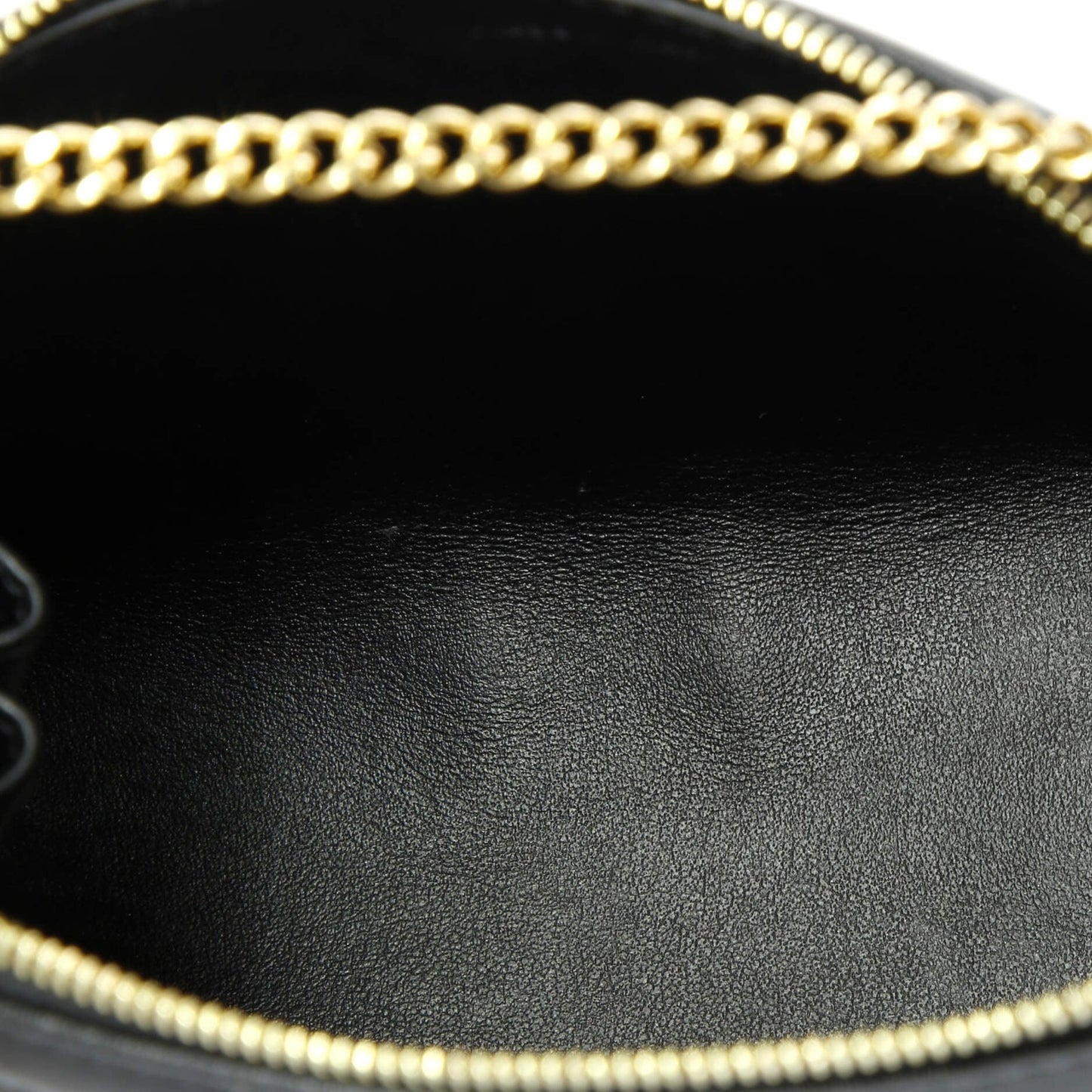 Celine Cuir Triomphe Zip Around Chain Clutch Leather