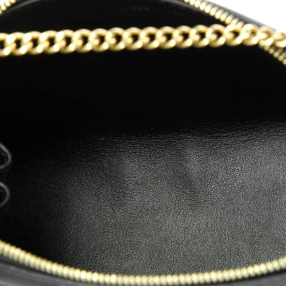 Celine Cuir Triomphe Zip Around Chain Clutch Leather