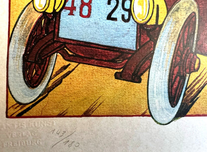 Umberto Boccioni Lithograph Coa Signed Pen Numbered 180Ex