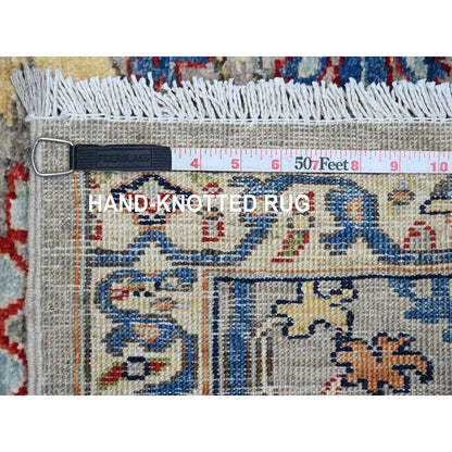 3'X15'5" Gray Peshawar Bijar Garus Design Wool Hand Knotted Runner Rug