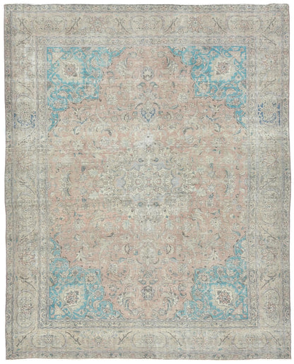 Distressed Semi-Antique Oriental Wool Rug 9X12 Ft