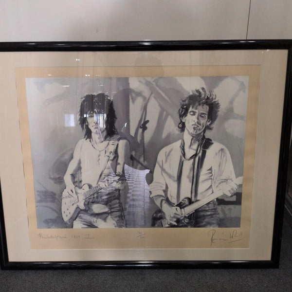 RONNIE WOOD Silkscreen Print Signed Framed Limited 104/ 160 1981 Rolling Stones