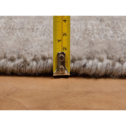 2'7"X10' Brown Natural Wool Salt And Pepper Effect Hand Loomed Runner Rug