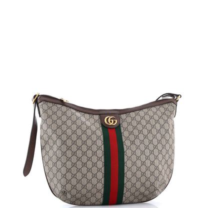 Gucci Ophidia Half Moon Hobo Gg Coated Canvas Large