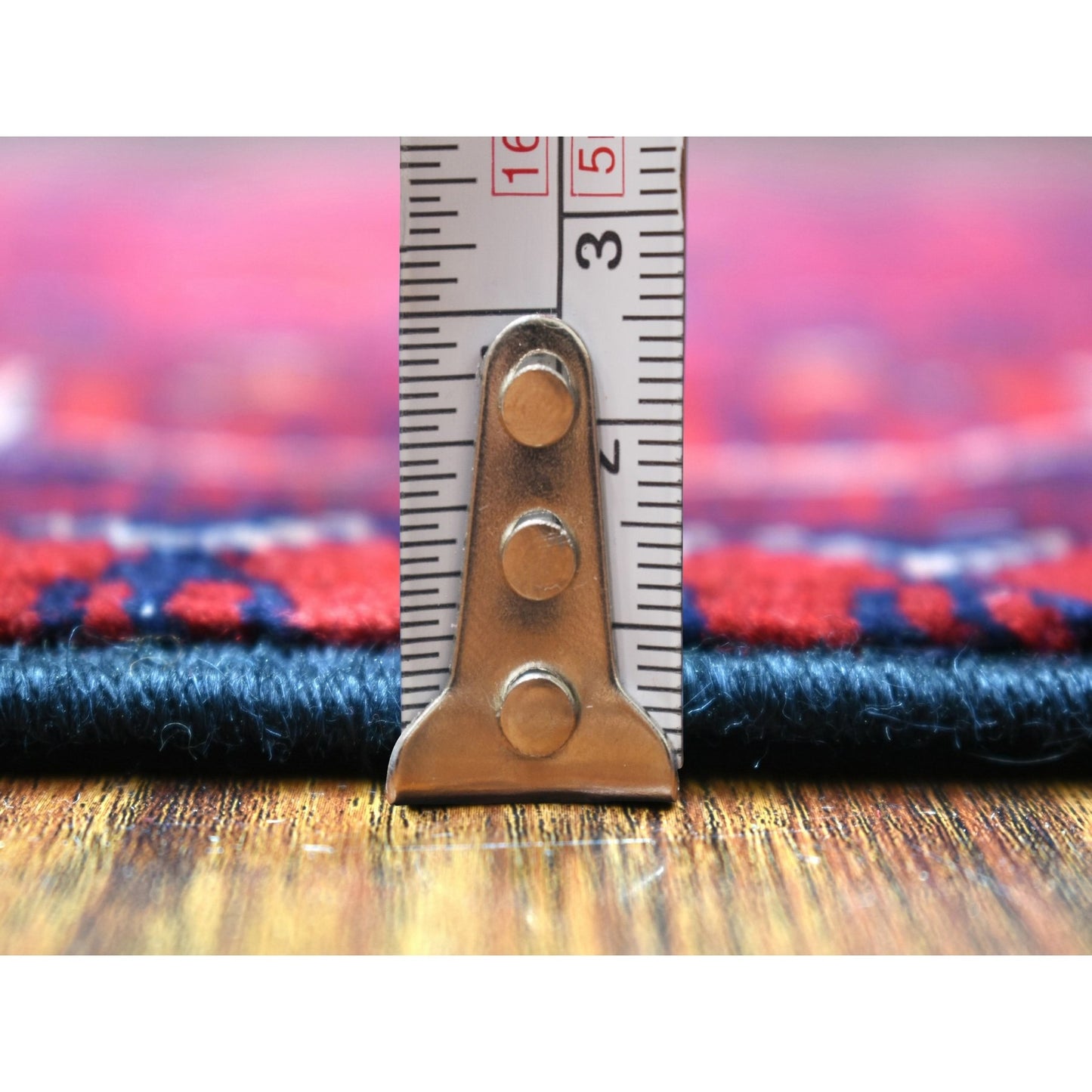 2'9"X9'10" Red Hand Knotted Tribal Design Wool Afghan Khamyab Runner Rug